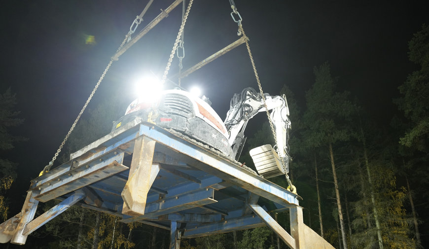 Remote Control Bobcat Excavator for Shaft Work in Sweden